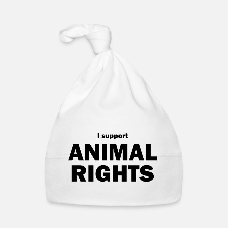 i support Animal Rights - Bonnet bio Bébé - blanc