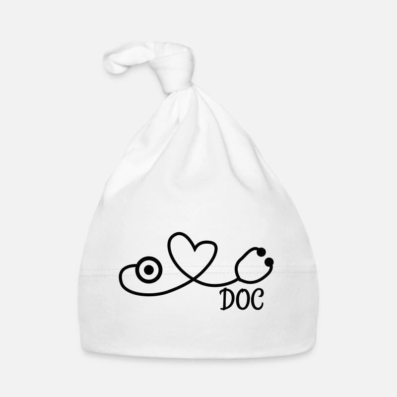 doc docteur médecin - Bonnet bio Bébé - blanc