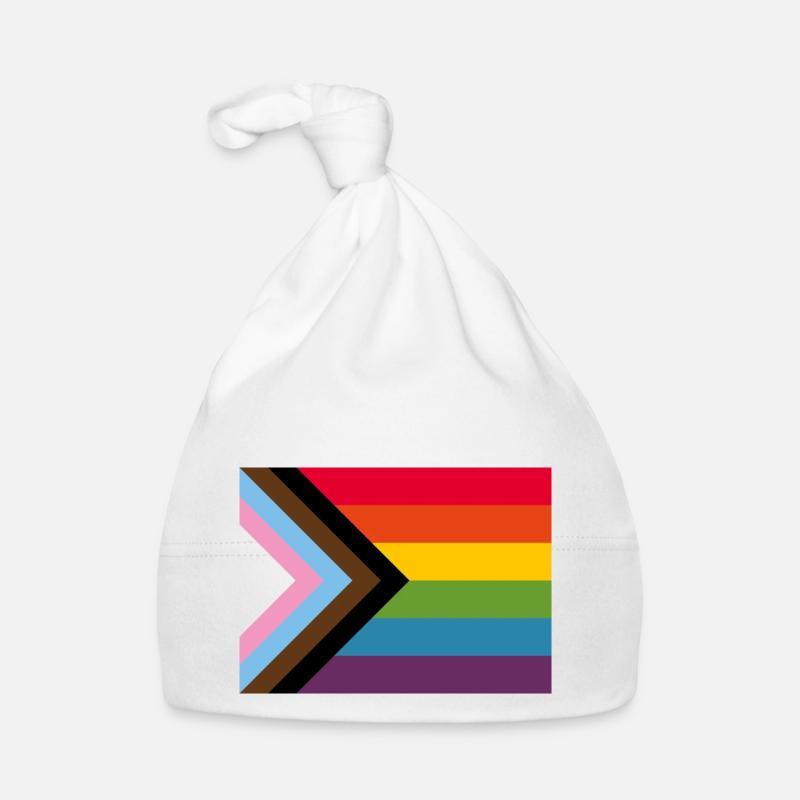 New Pride Progress Flag Rainbow LGBT Gay Progress Organic Baby Cap