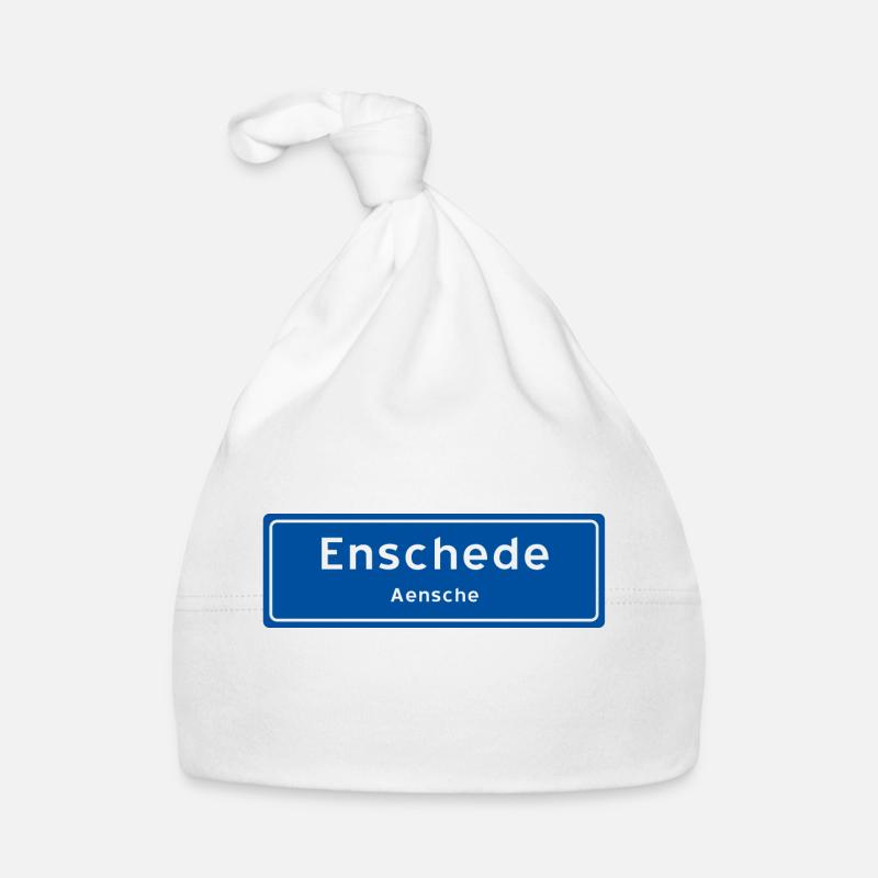 Panneau du nom de la ville d’Enschede - Bonnet bio Bébé - blanc