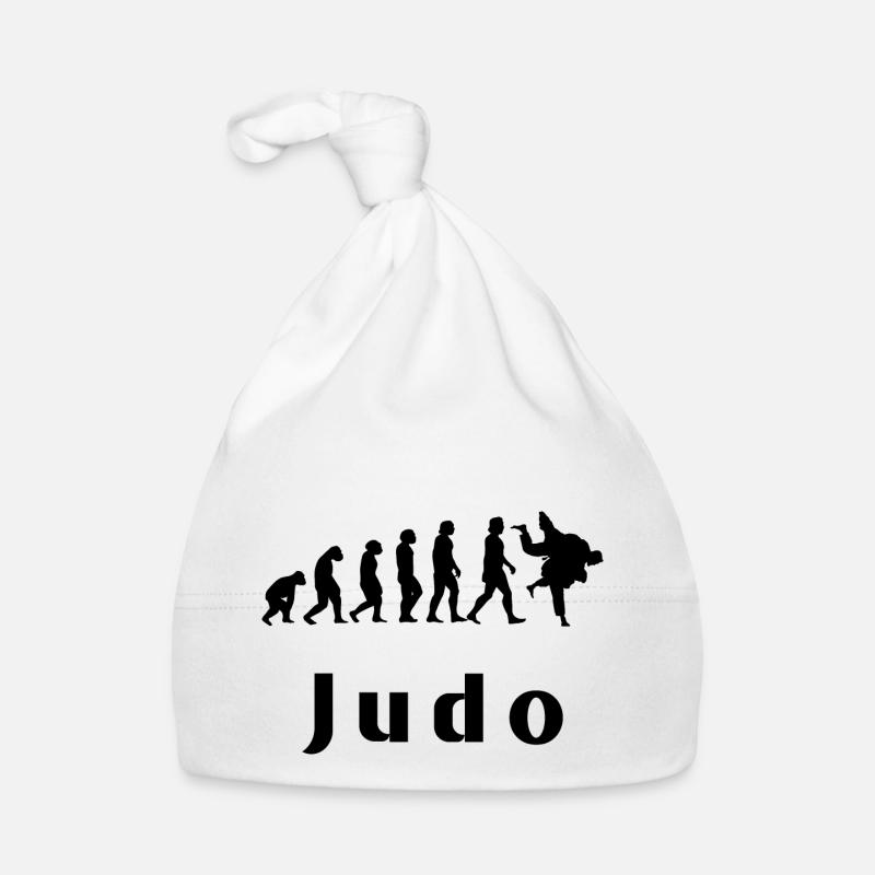 Evolution of Judo - Baby Bio-Mütze - Weiß