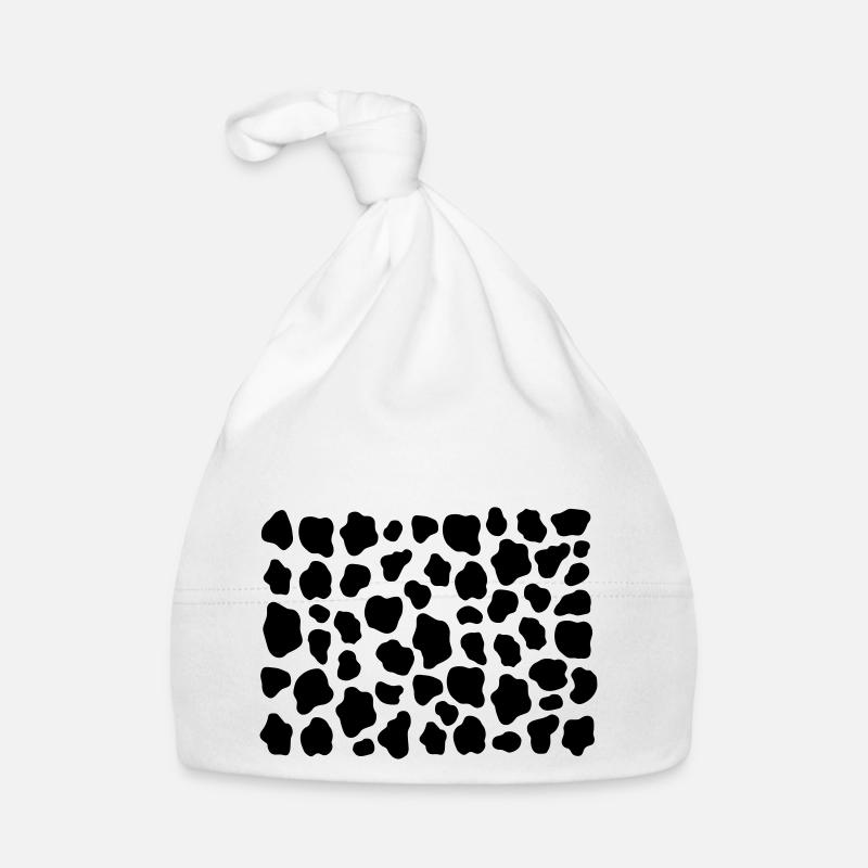 Grains de vaches modèle vaches taches Dalmatiner fourrure - Bonnet bio Bébé - blanc