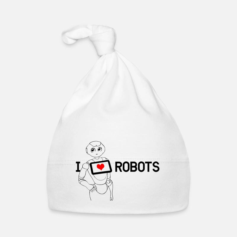 Ich liebe Roboter Baby Bio-Mütze
