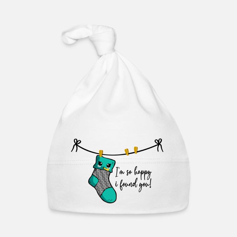Paire parfaite de chaussettes / bas (motif partenaire) - Bonnet bio Bébé - blanc