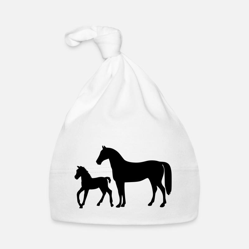 Pferd mit Fohlen Baby Bio-Mütze