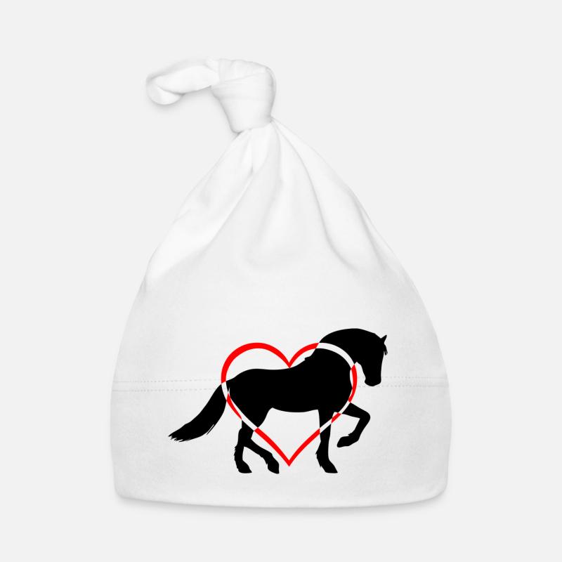cœur de cheval 3 1 - Bonnet bio Bébé - blanc