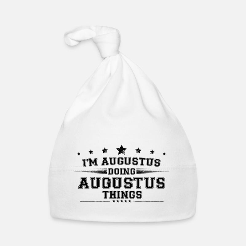 Je suis Auguste en train de faire des choses Auguste - Bonnet bio Bébé - blanc
