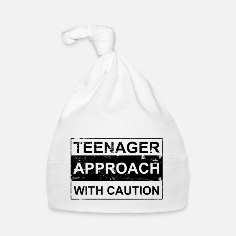 Approche adolescente avec prudence blanc Danger! Adolescent - Bonnet bio Bébé - blanc
