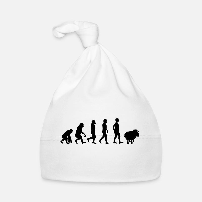 evolution mouton cadeau anti-système complotiste - Bonnet bio Bébé - blanc