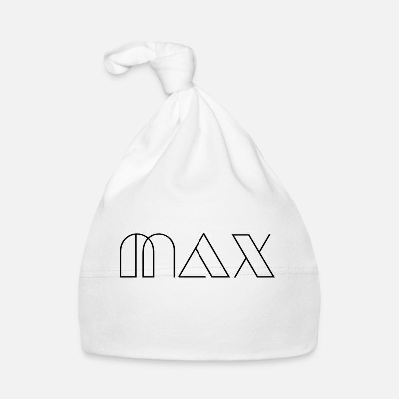 Name Max Modern Schwarz Baby Bio-Mütze