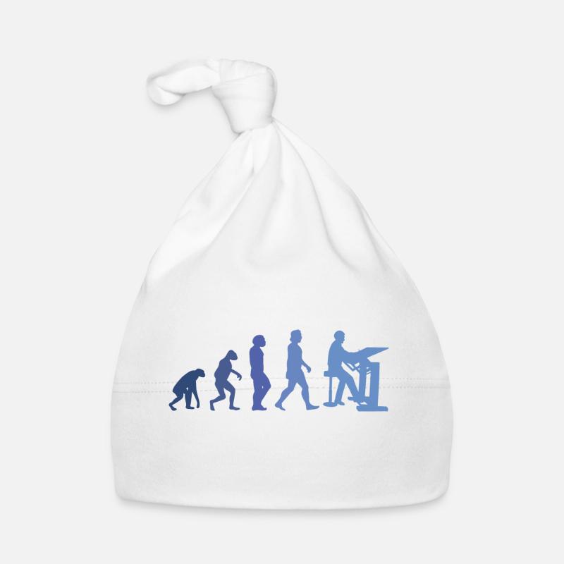 Bauzeichner Evolution Bauherr Architekt Bauleiter - Baby Bio-Mütze - Weiß
