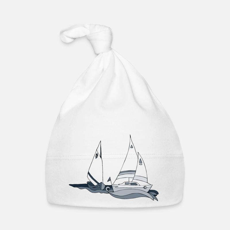 Segelboote - Baby Bio-Mütze - Weiß