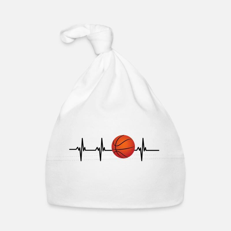 basketball battement de cœur - Bonnet bio Bébé - blanc