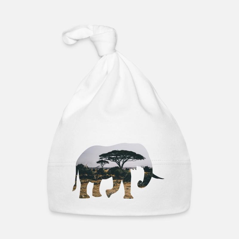 Silhouette de l’éléphant Savannah Bonnet bio Bébé