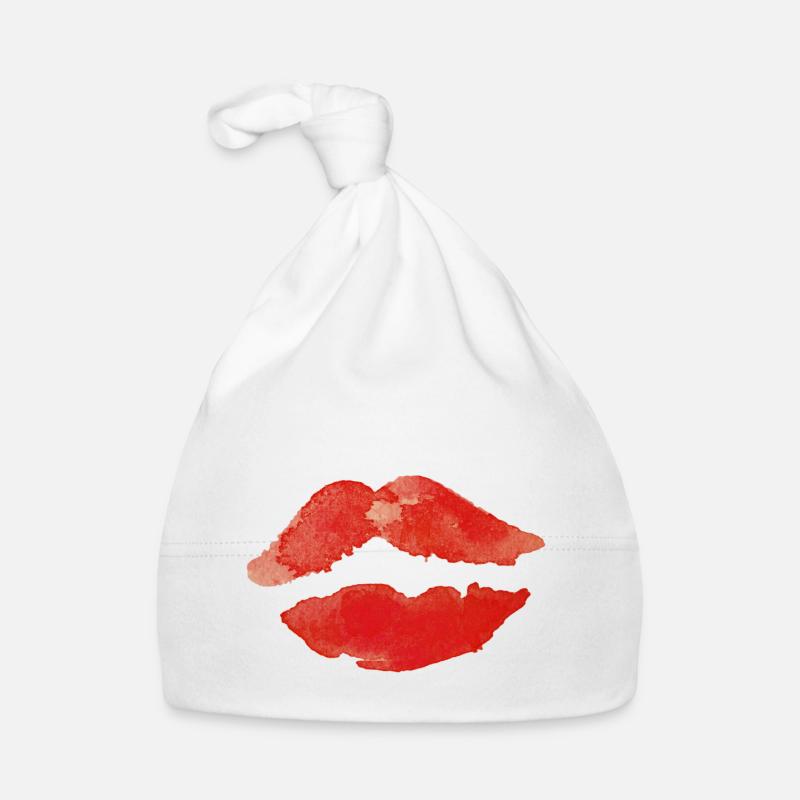 Mund Lippen Rot Kuss Geschenk Geschenkidee Baby Bio-Mütze
