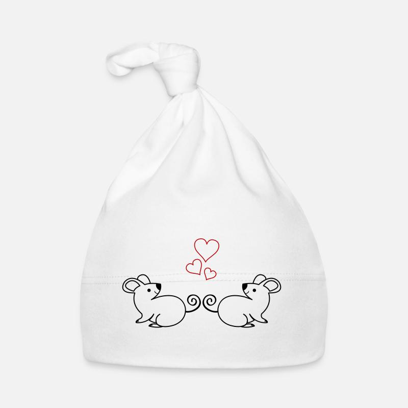 Souris amoureuses Bonnet bio Bébé