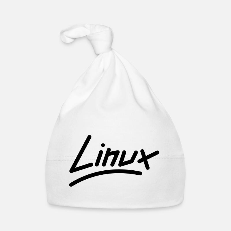 Linux - Vektor - Baby Bio-Mütze - Weiß