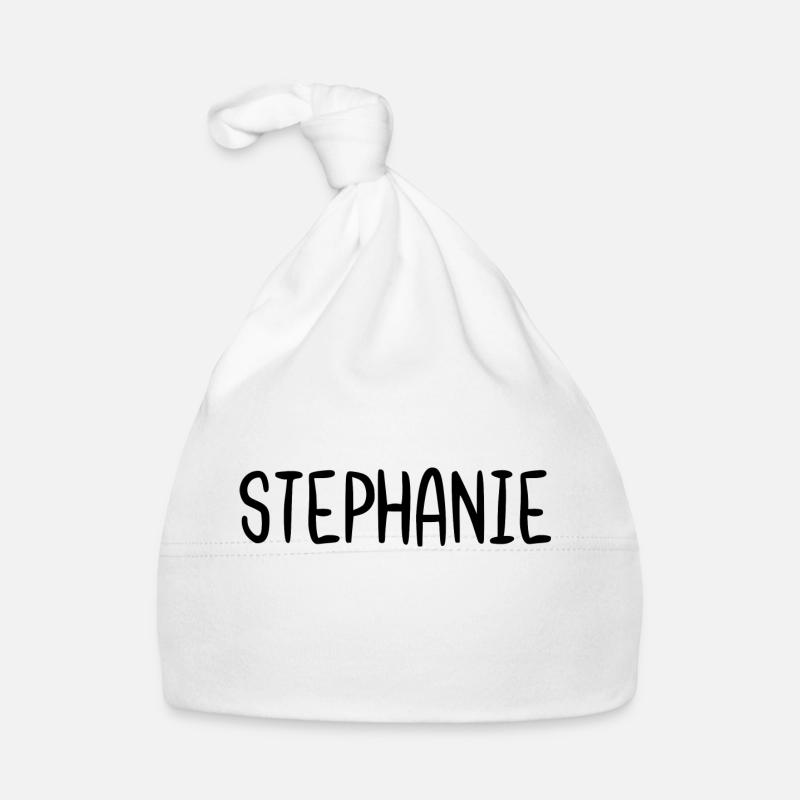 Stephanie Custom Name Schriftart Text Geburtstag Baby Bio-Mütze