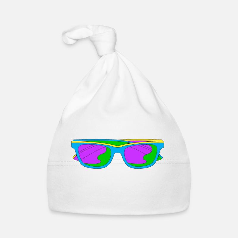 Lunettes Fluo Trippy Couleur Techno - Bonnet bio Bébé - blanc