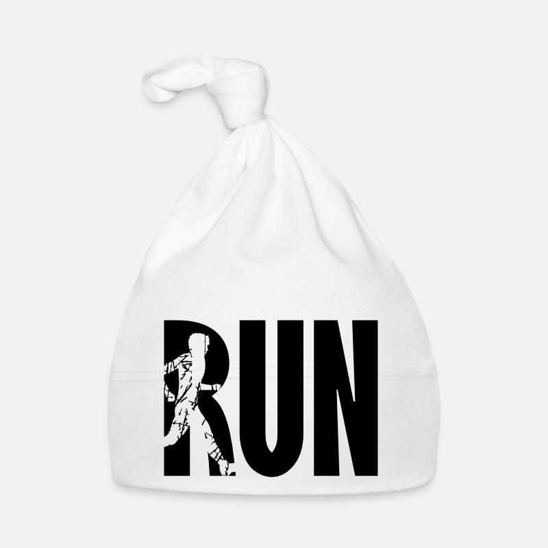 Run Training Logo - Organic Baby Cap - white