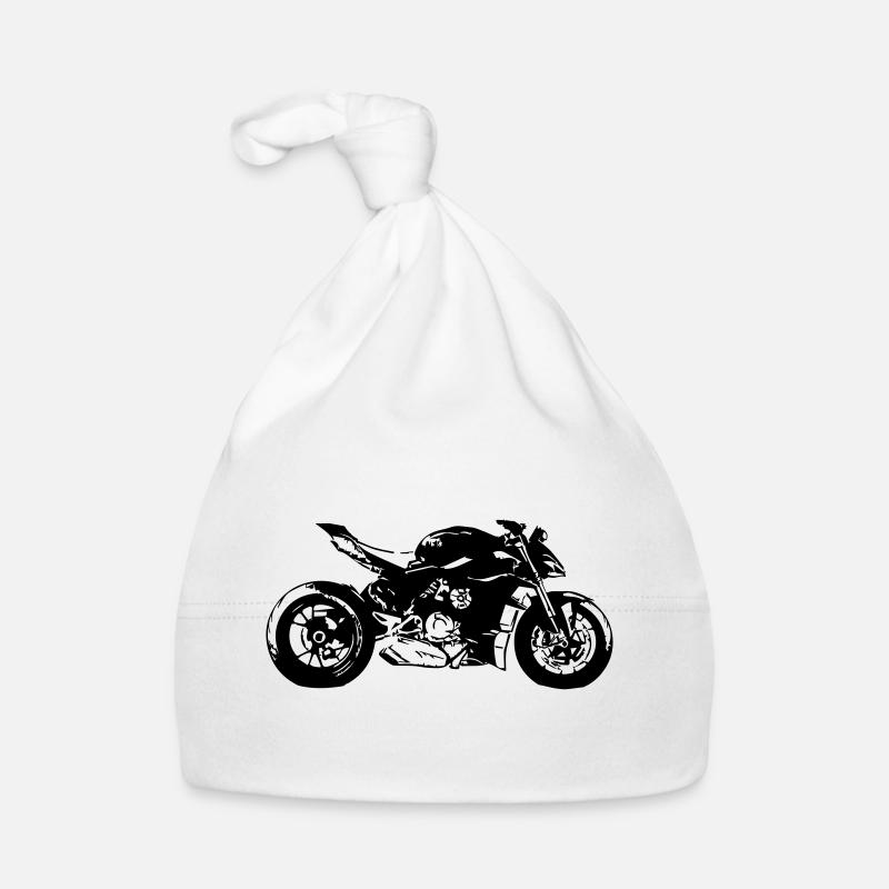 moto roadster - Bonnet bio Bébé - blanc