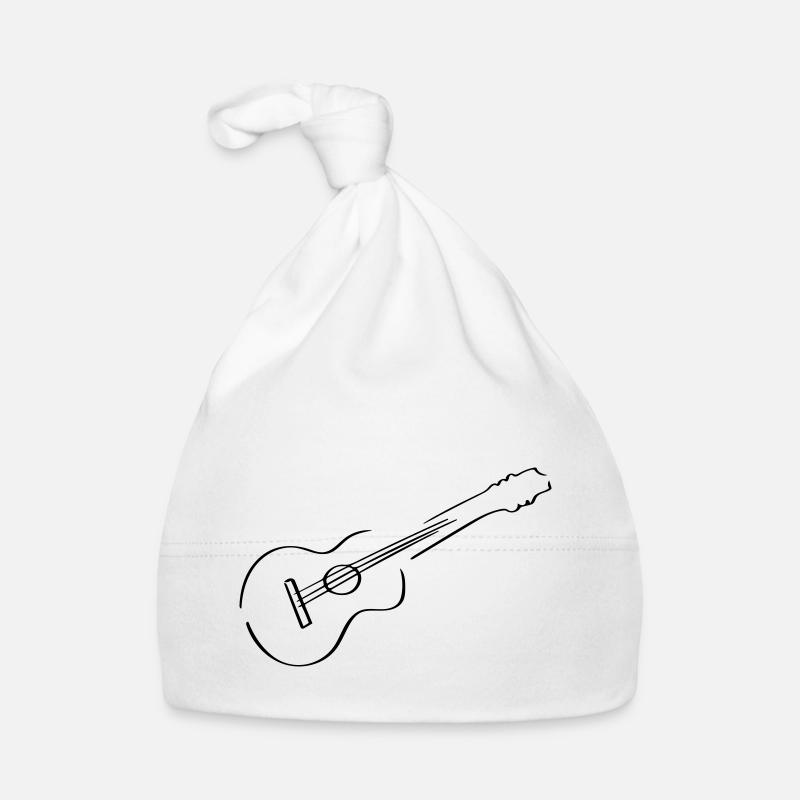 Gitarre Line Art - Minimalistisch Baby Bio-Mütze