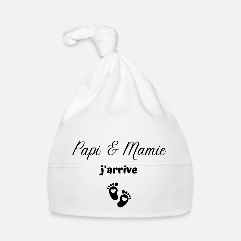 papi et mamie j arrive Bonnet bio Bébé