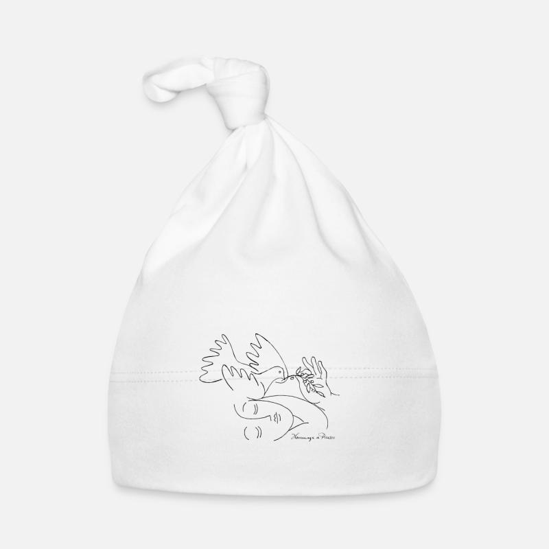 Paix – Hommage à Picasso - Bonnet bio Bébé - blanc