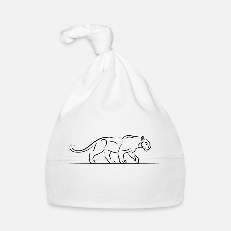 Schwarzer Panther Illustration Baby Bio-Mütze