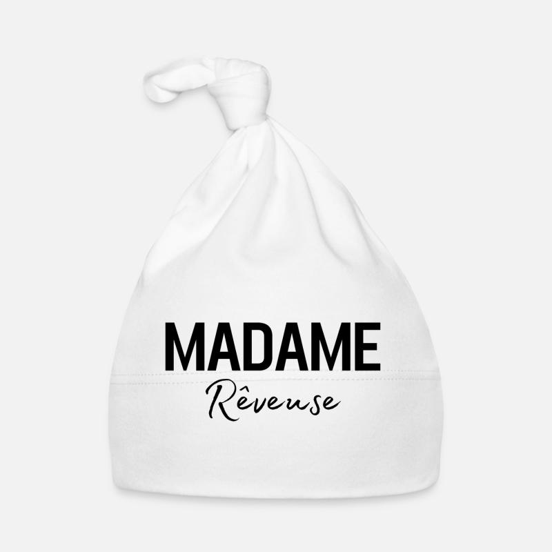 Madame rêveuse - Bonnet bio Bébé - blanc
