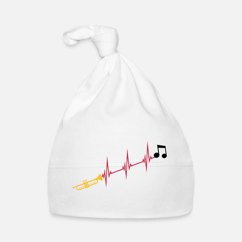 Musiknote Herzschlag Trompete Baby Bio-Mütze