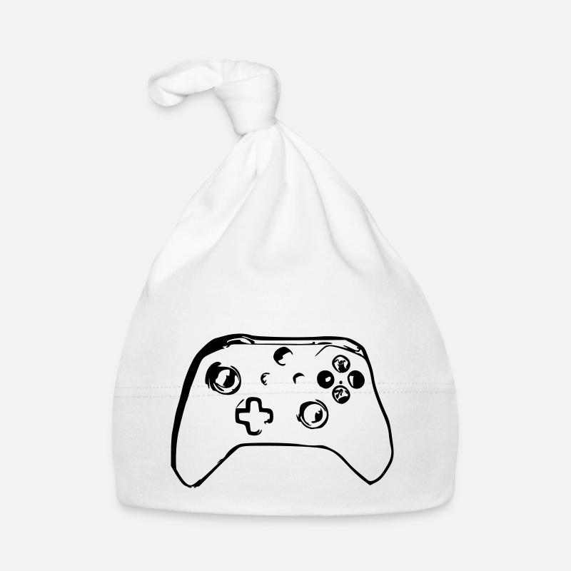 Gamer Controller Gaming rétro Jeux vidéo Jeu - Bonnet bio Bébé - blanc