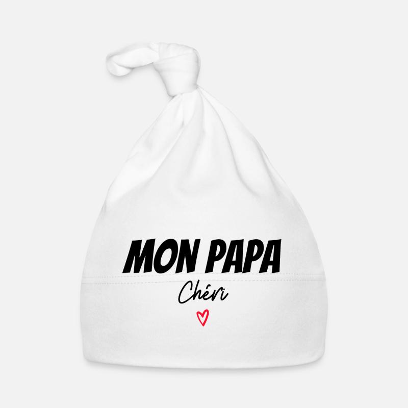 mon papa chéri - mug avec message papa - Bonnet bio Bébé - blanc