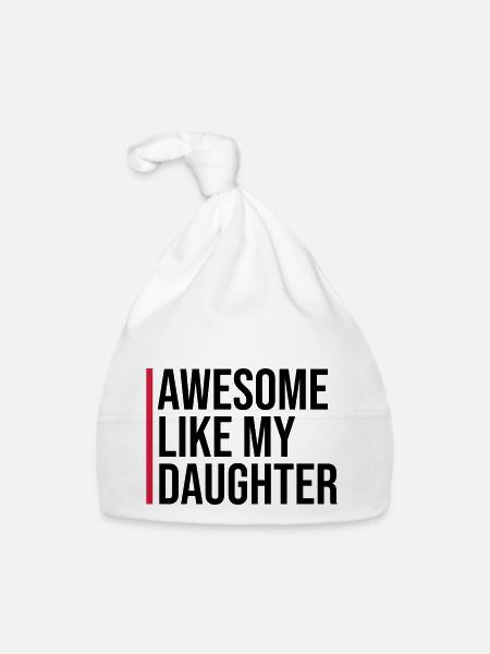 AWESOME LIKE MY DAUGHTER - Organic Baby Cap - white - Front