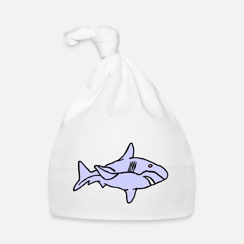 Fish Shark Predator Predator Water Graffiti Ocean - Organic Baby Cap - white