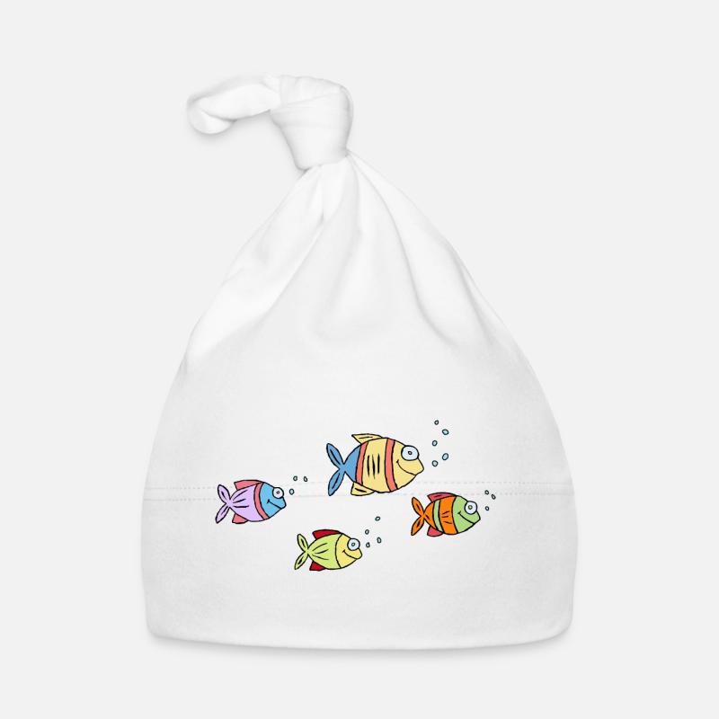 coloré poisson eau mer graffiti dessin d’enfants Bonnet bio Bébé