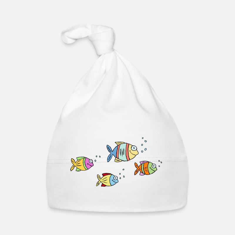 Poisson Cichlide Eau Mer Graffiti Dessin Bonnet bio Bébé