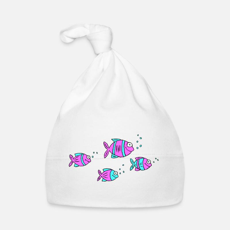 Poisson Cichlide Eau Mer Graffiti Dessin Bonnet bio Bébé