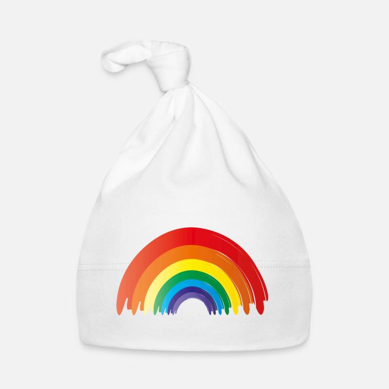 regenbogen - pride - Baby Bio-Mütze - Weiß