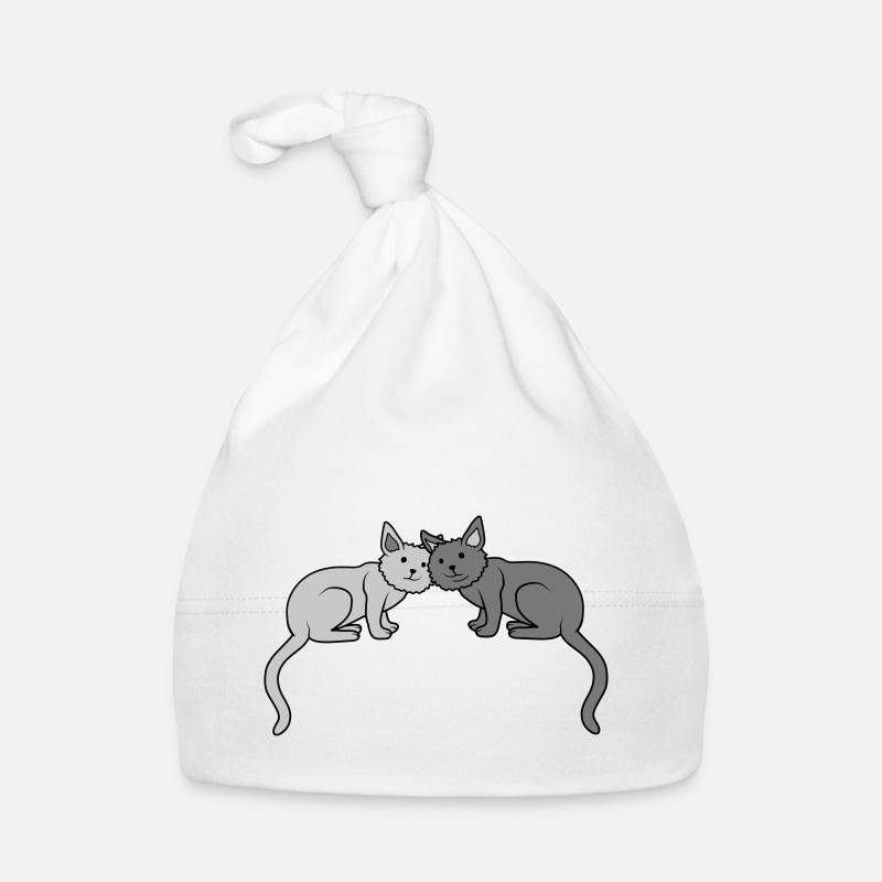 2 love cute cats Organic Baby Cap