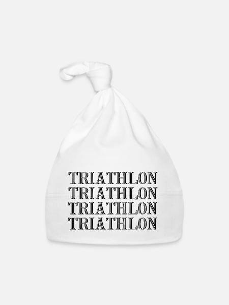 Triathlon Swim Bike Run Marathonun - Organic Baby Cap - white - Front