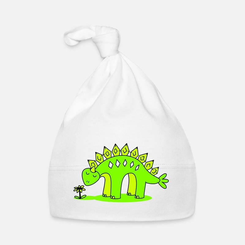 Little Dino smelling a flower Organic Baby Cap