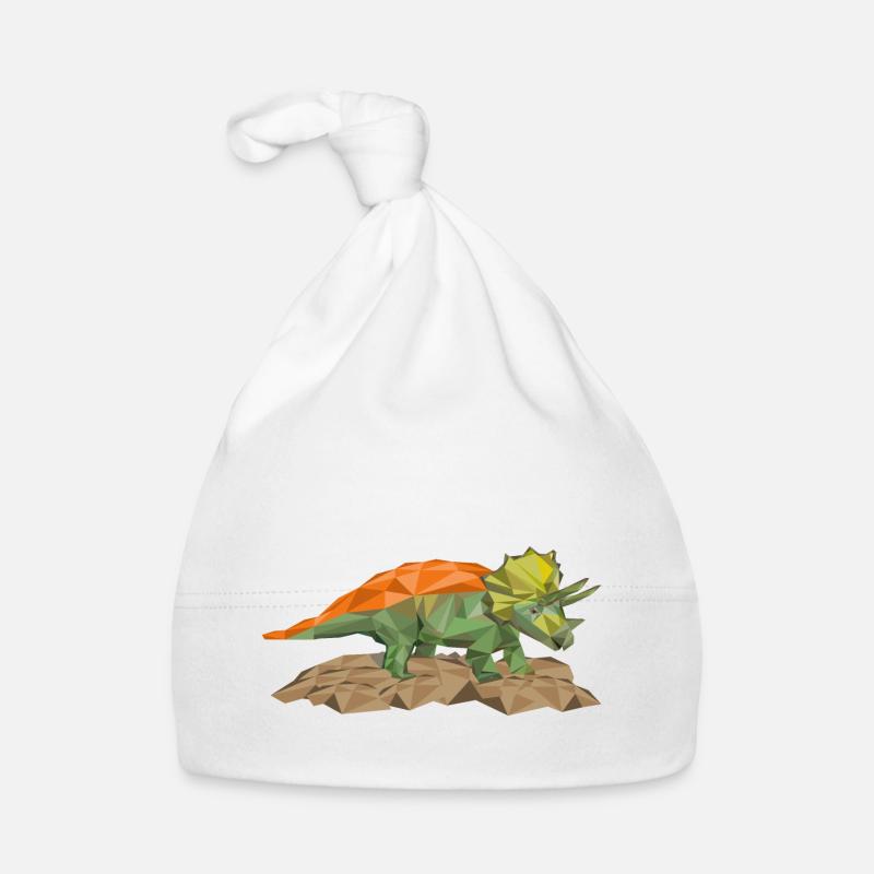 Triceratops Dino en style polygone Bonnet bio Bébé