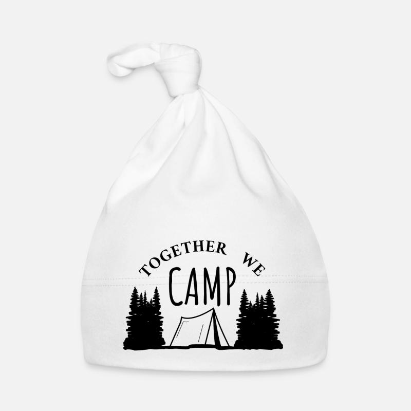 Ensemble, nous campons - Camping Trees Forest Mountains Bonnet bio Bébé