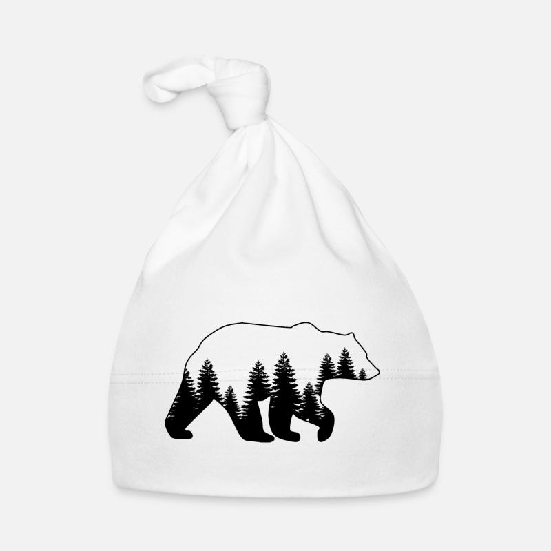 Ours et arbres Bonnet bio Bébé