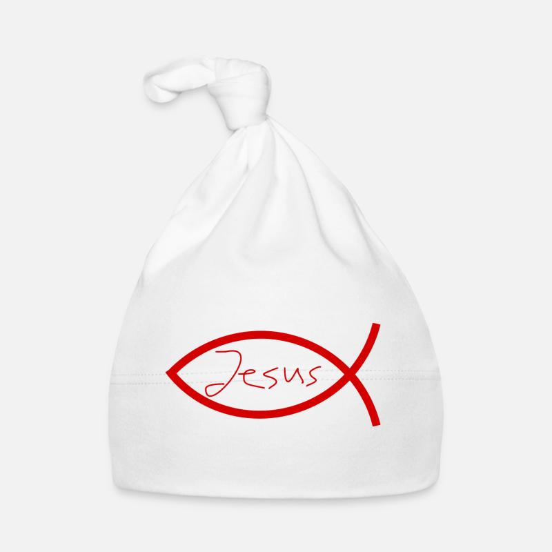Jesus fish Ichthys fish fish Organic Baby Cap
