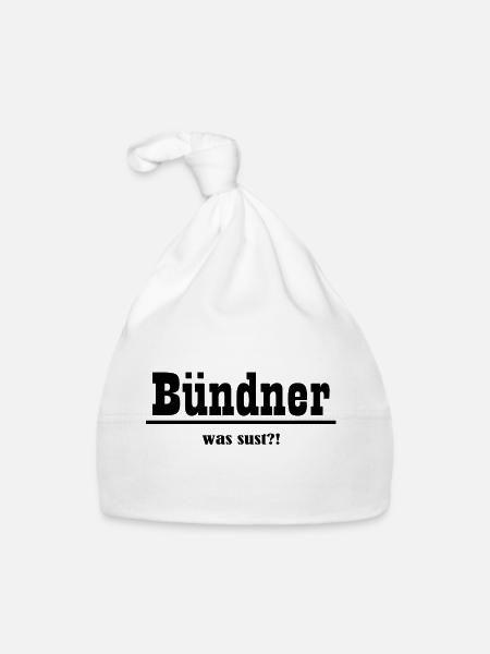 bündner was sust - Baby Bio-Mütze - Weiß - Vorne