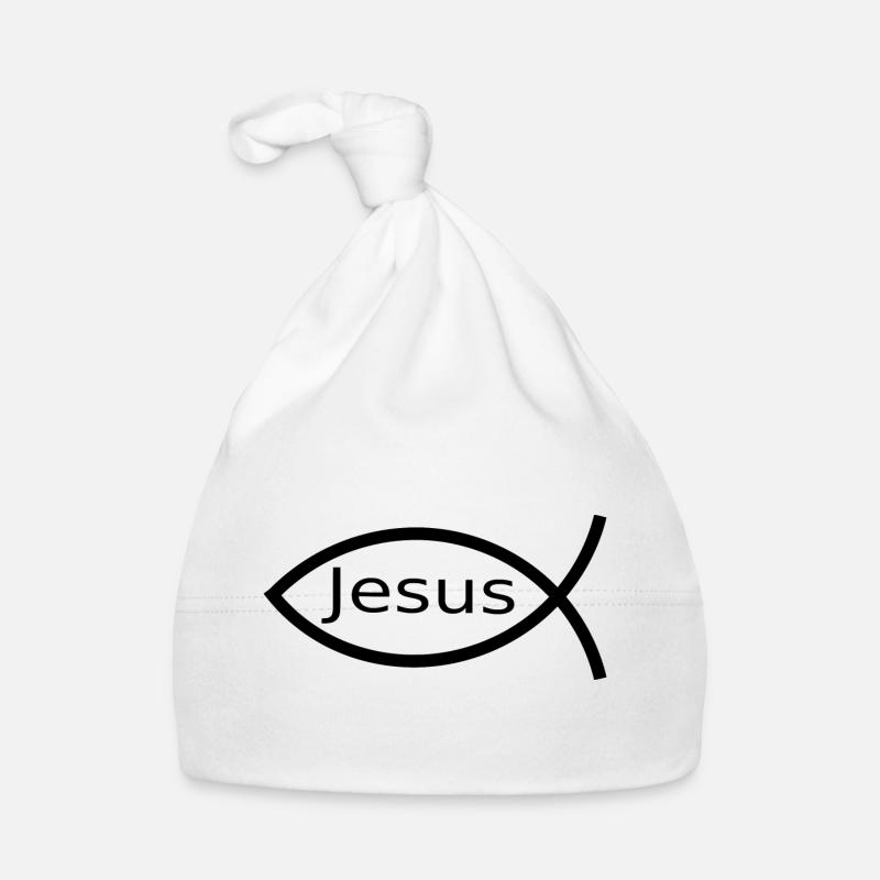 Jesus Fish Black Ichthys Fish Fish Organic Baby Cap
