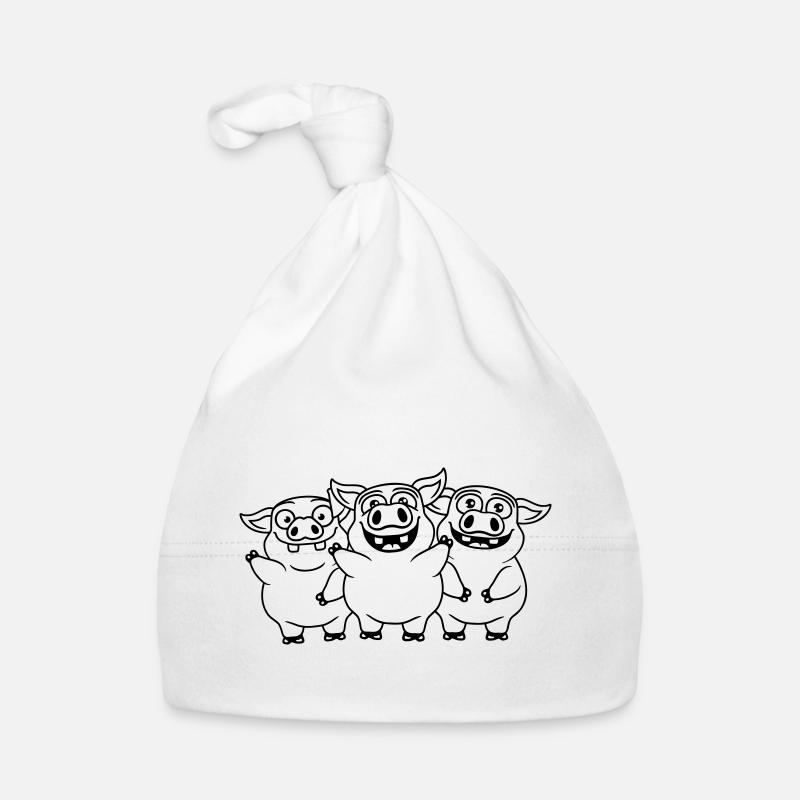 Équipe amicale de cochons drôles Bonnet bio Bébé