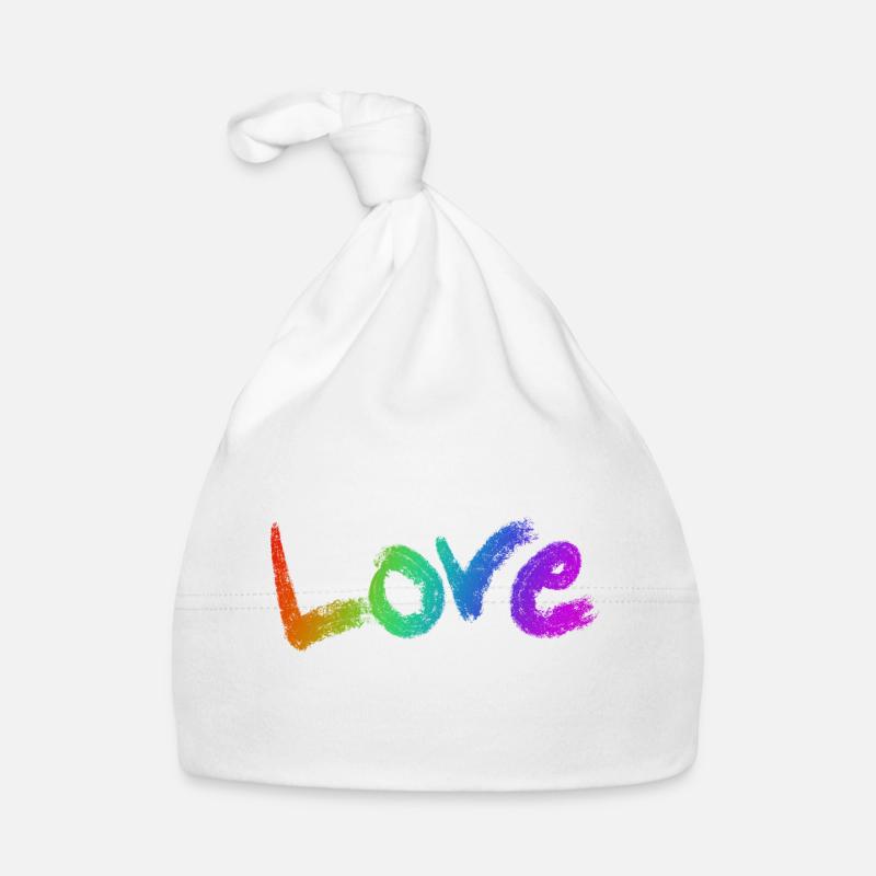 Love Text Rainbow Organic Baby Cap